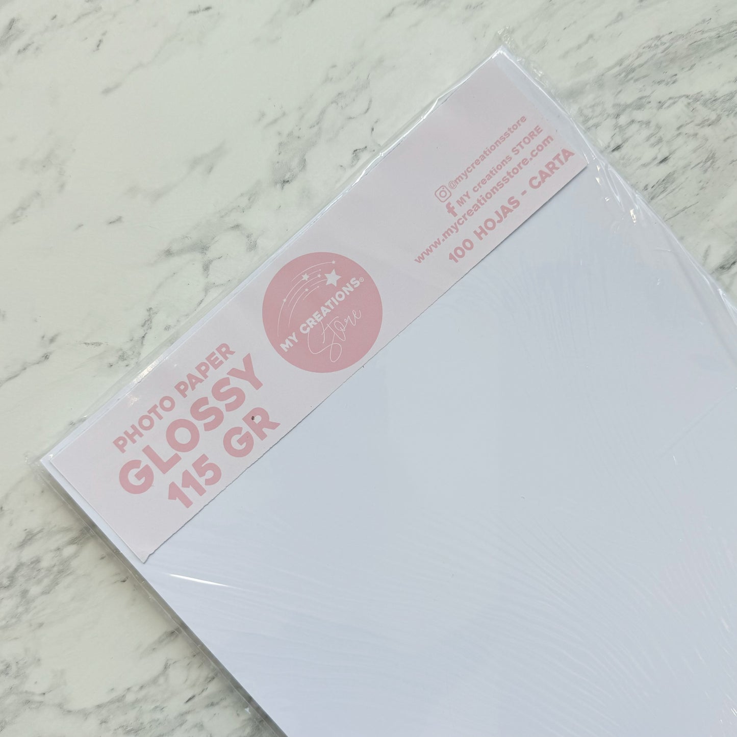 100 hojas - Papel fotográfico glossy (brillante) 115gr carta*