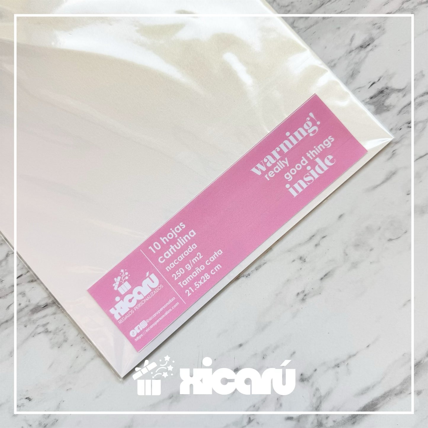 10 Hojas - Cartulina nacarada 250gr Carta* LIGHT GOLD