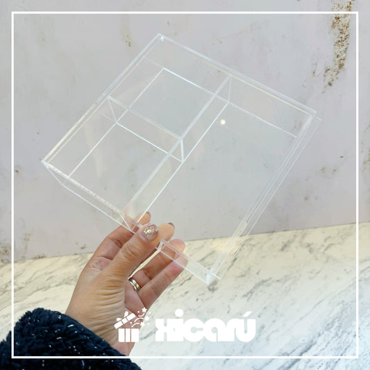 Caja acrílico 18x18 CON divisiones