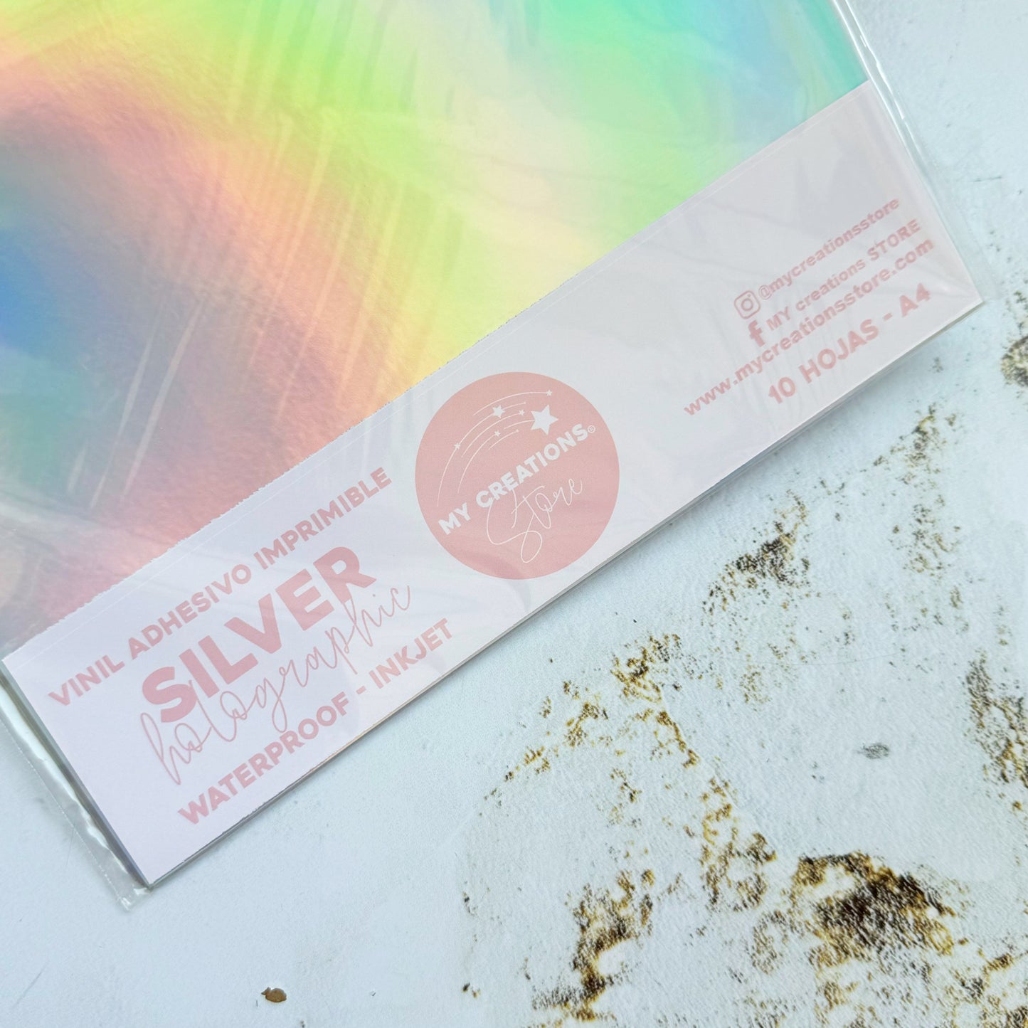 10 hojas - vinil holográfico adhesivo imprimible*