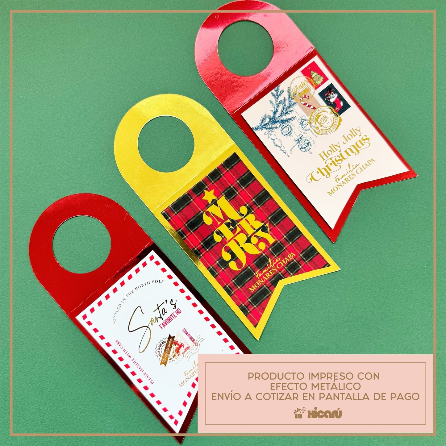 Navidad Wine Tags 6 pzas