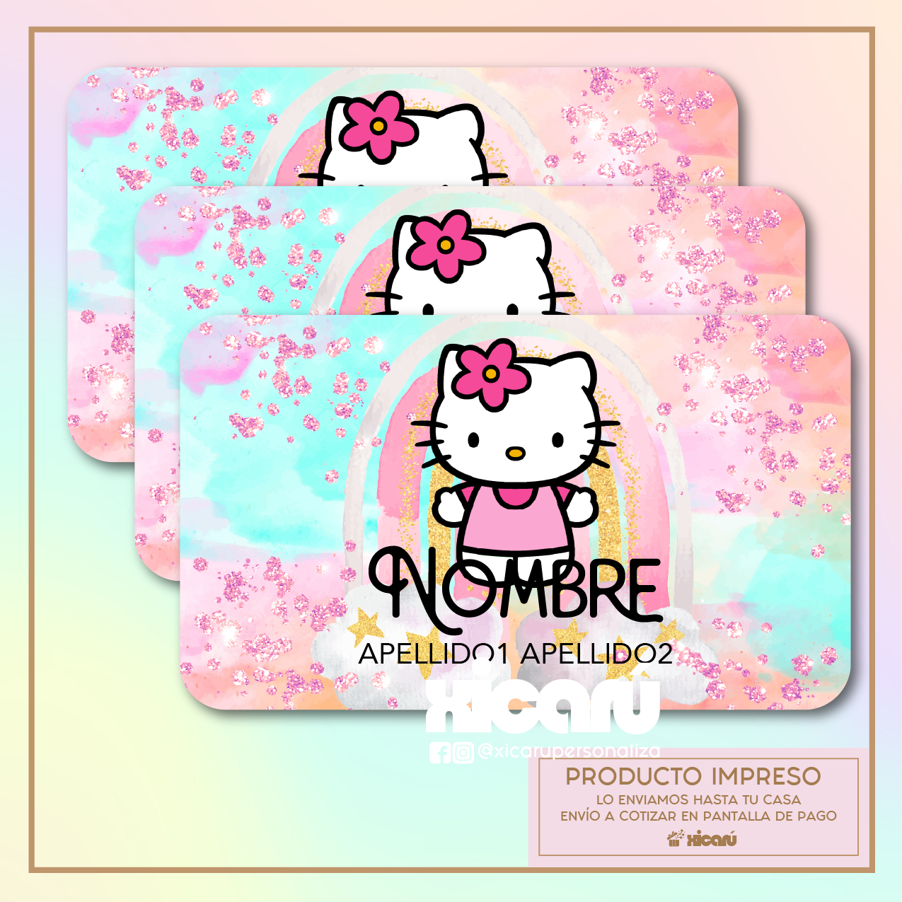 Sticker Personalizado: Kitty Rainbow