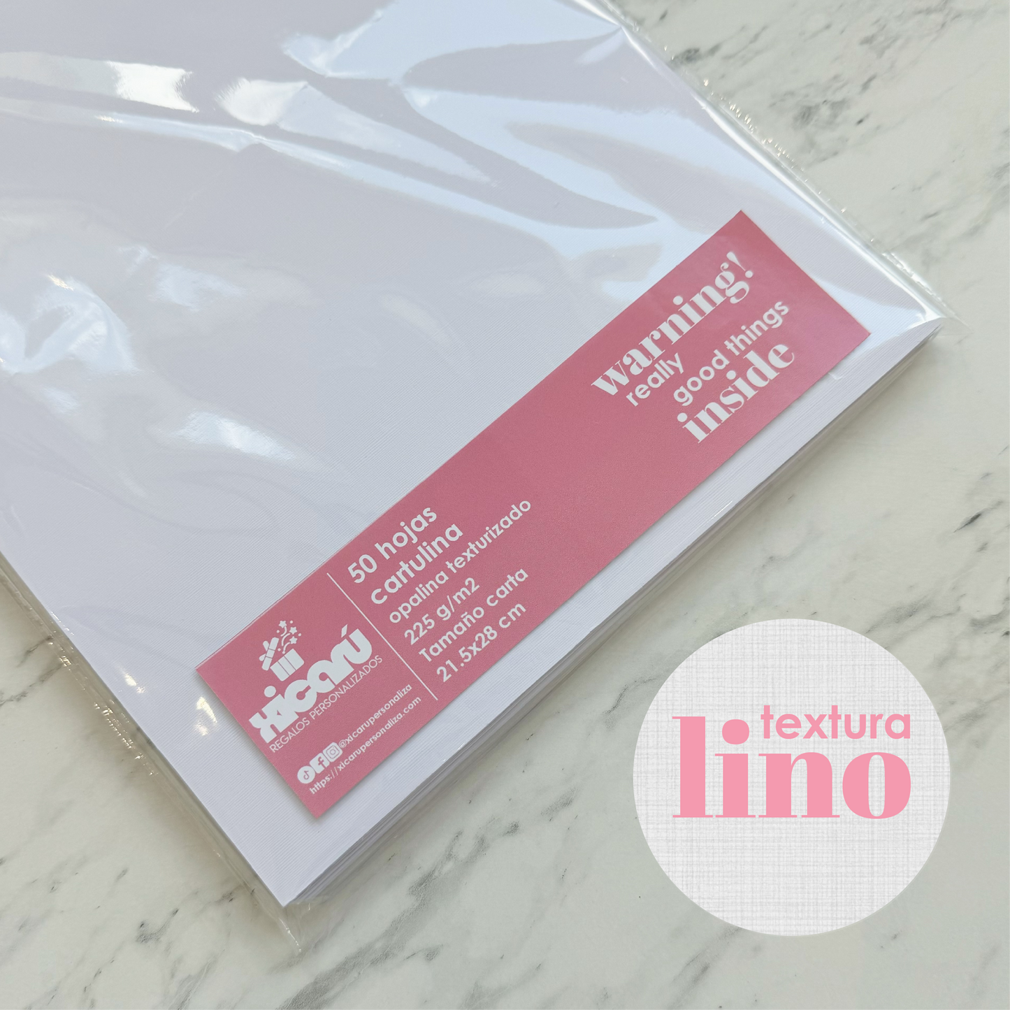 50 hojas - Cartulina Opalina LINO texturizado*