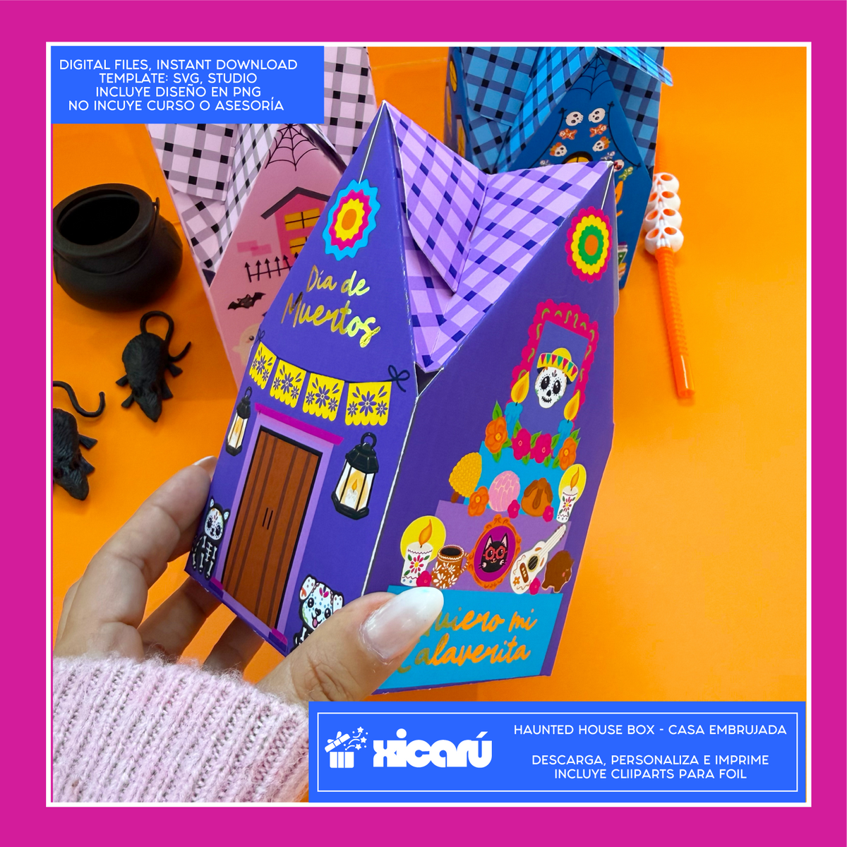 Template: Haunted house box - Casita Embrujada