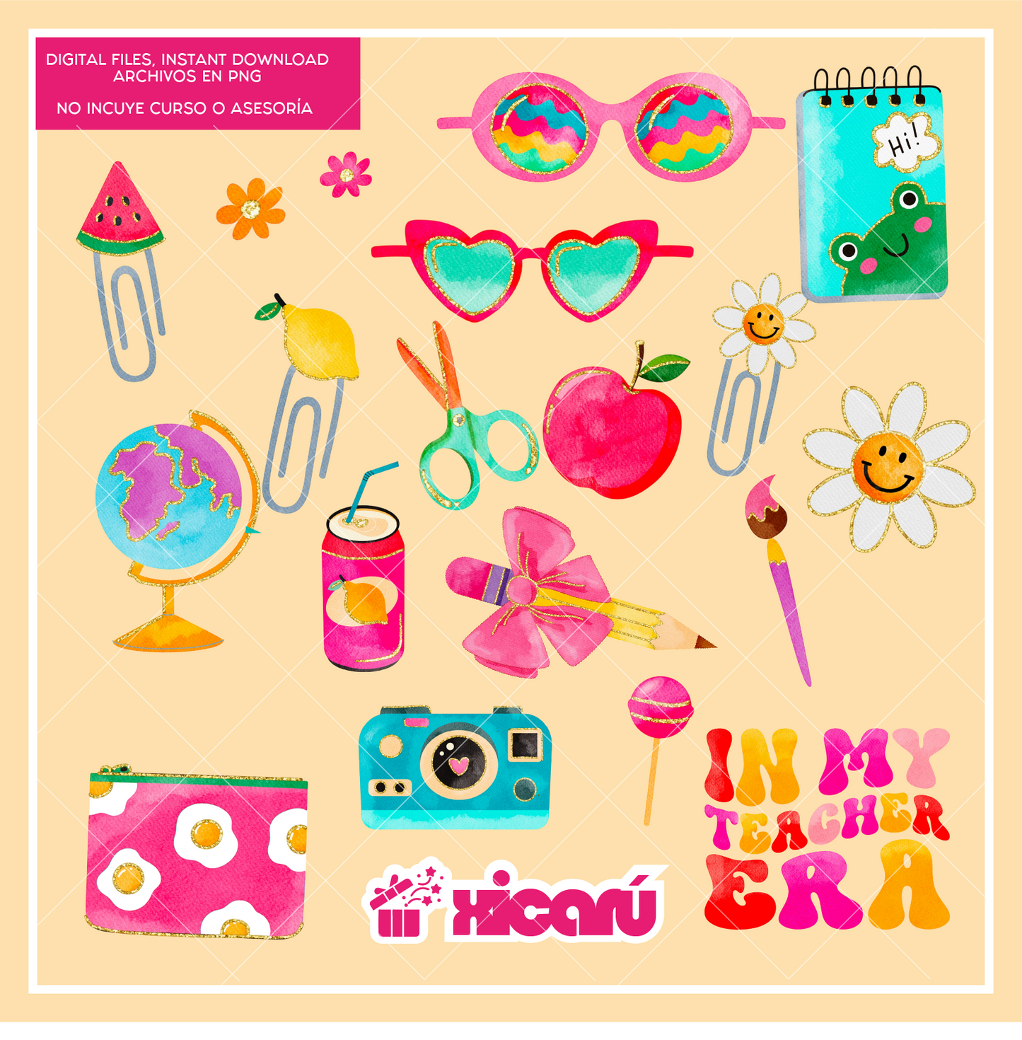 Cliparts acuarela: Teacher ´25