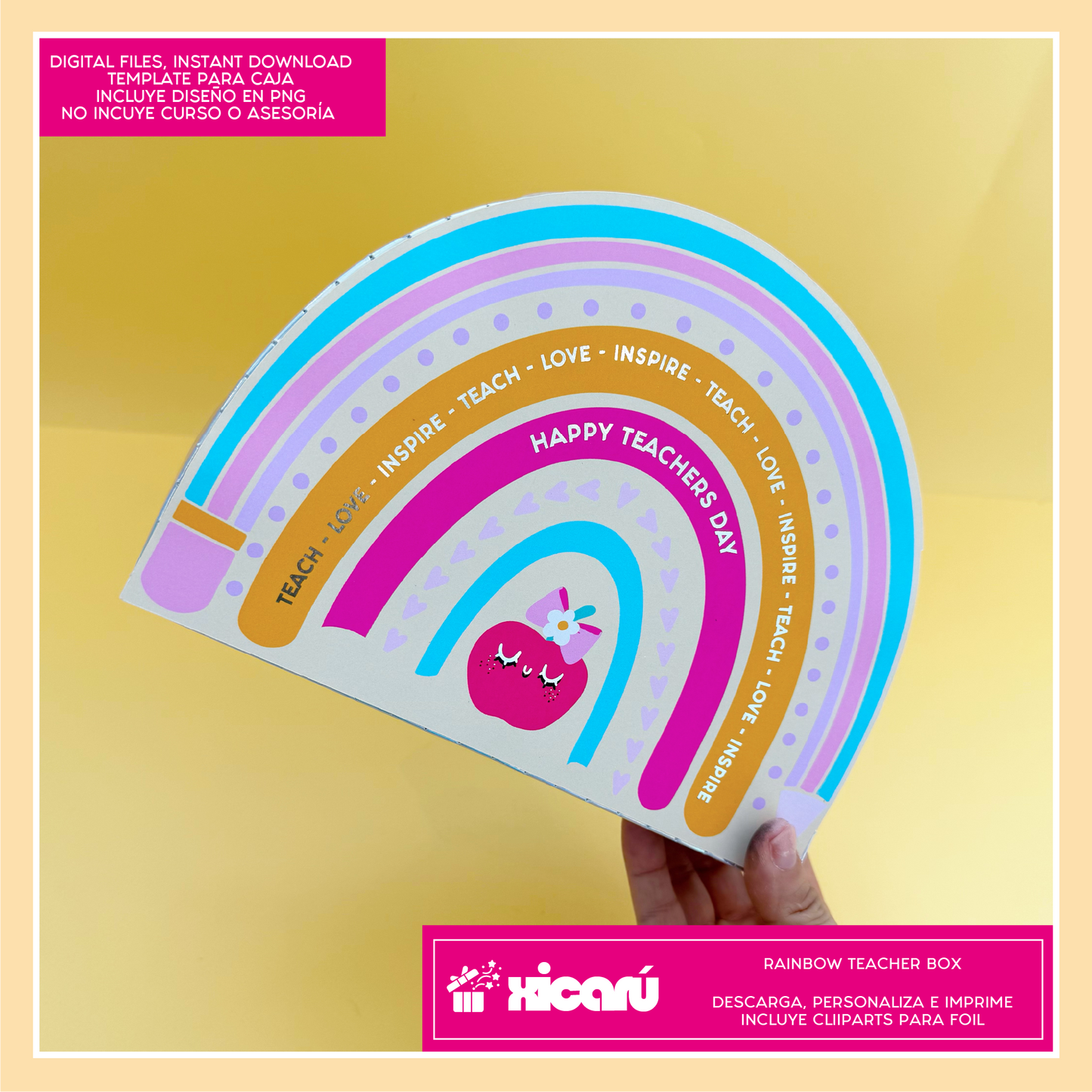 Caja 3D Rainbow Teacher