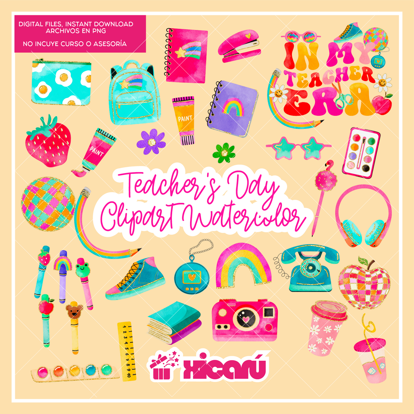 Cliparts acuarela: Teacher ´25
