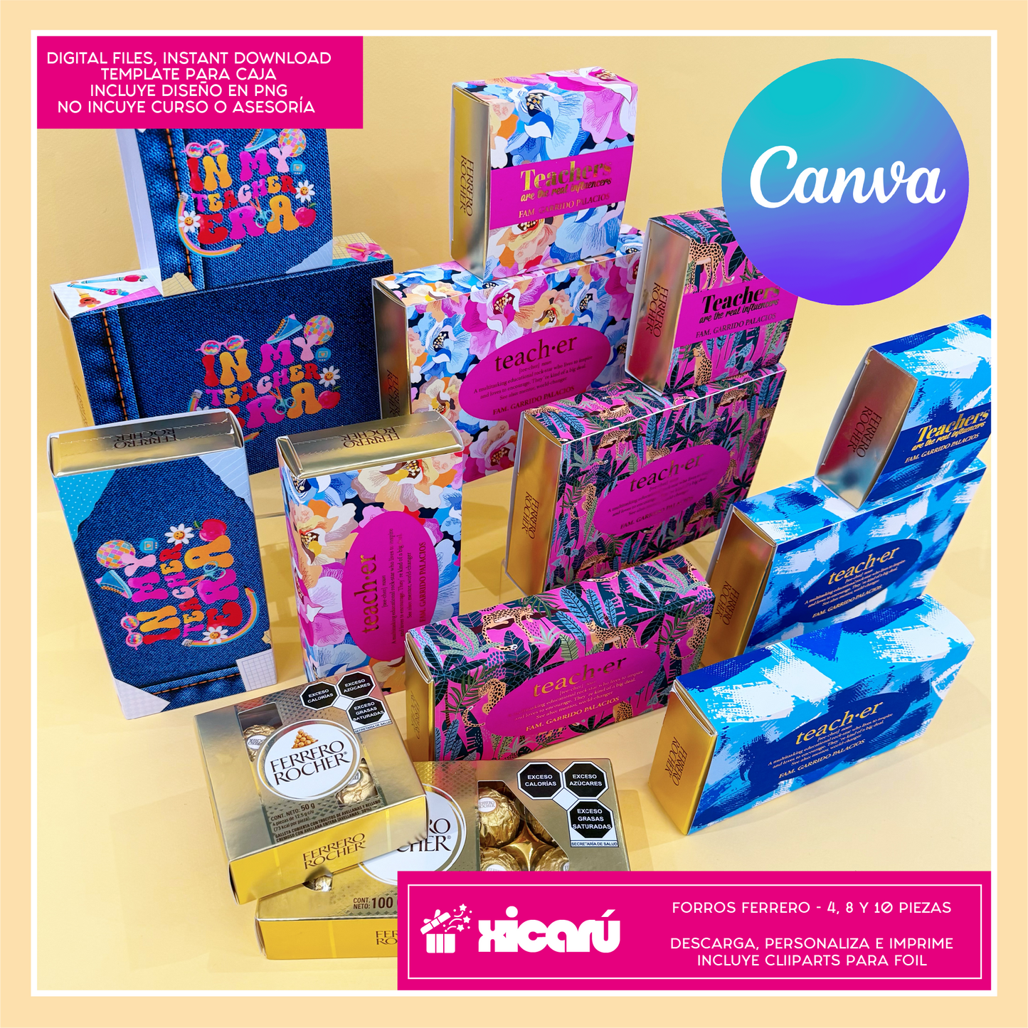 12 Fundas Ferrero 4, 8 Y 10 piezas: Teacher's Day 2025