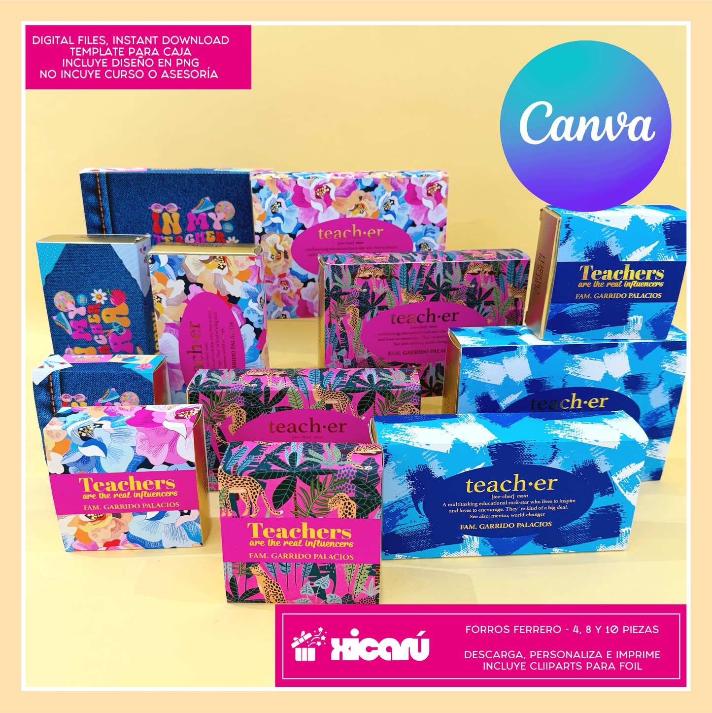 12 Fundas Ferrero 4, 8 Y 10 piezas: Teacher's Day 2025