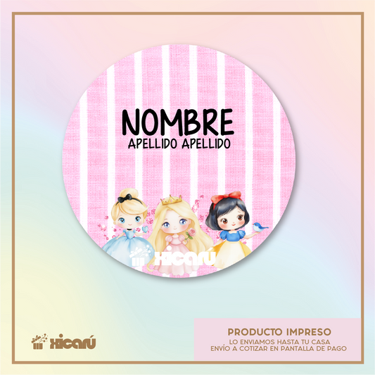 Sticker Personalizado: Princesas Baby pink