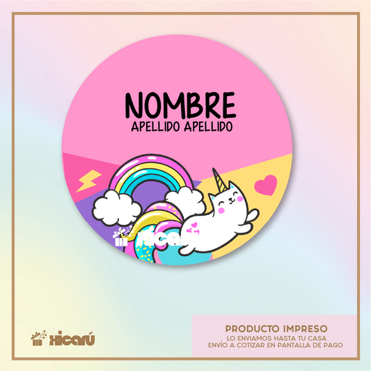 Sticker Personalizado: Unicornio y Gato