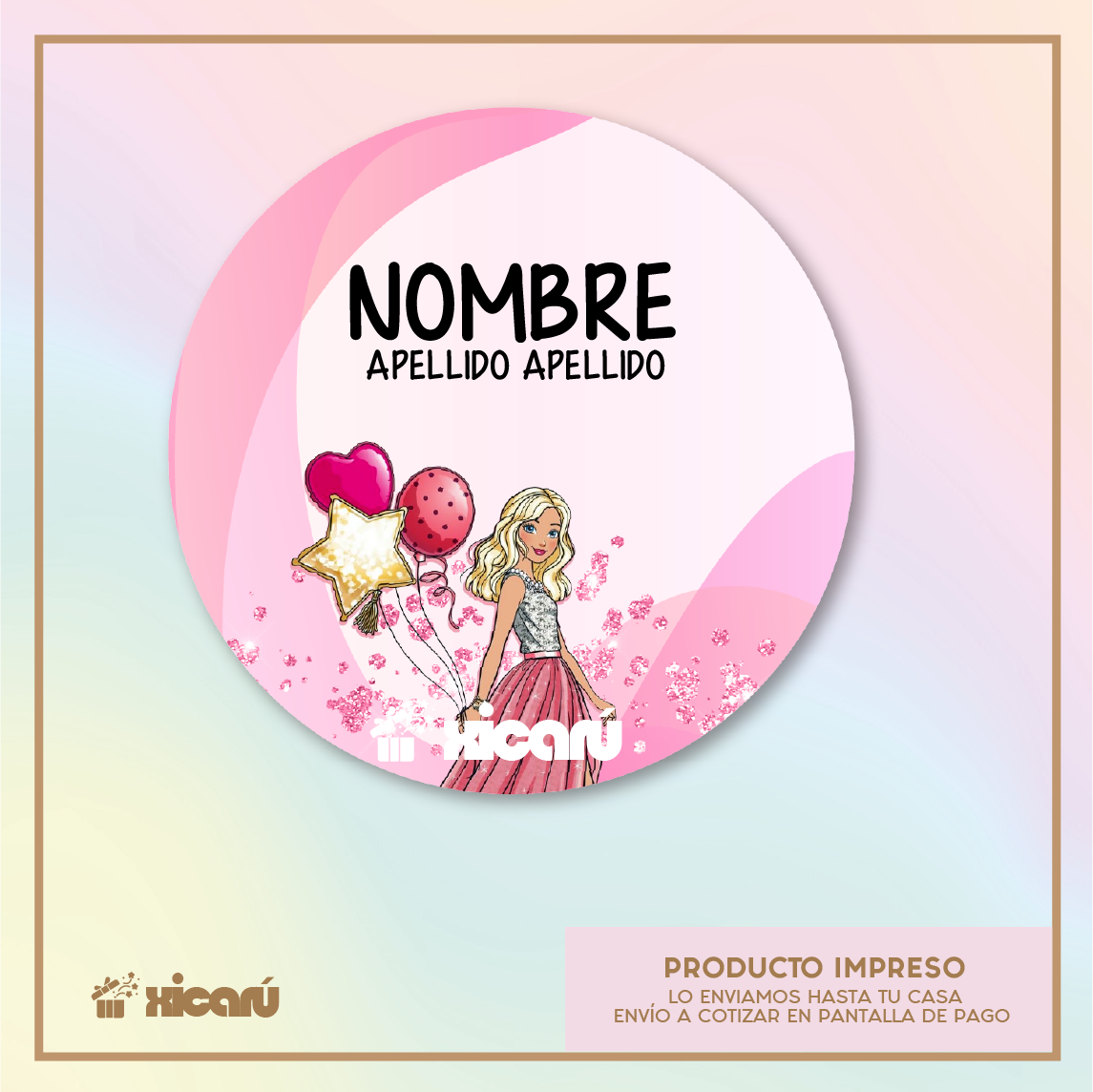 Sticker Personalizado: Barbie Balloon
