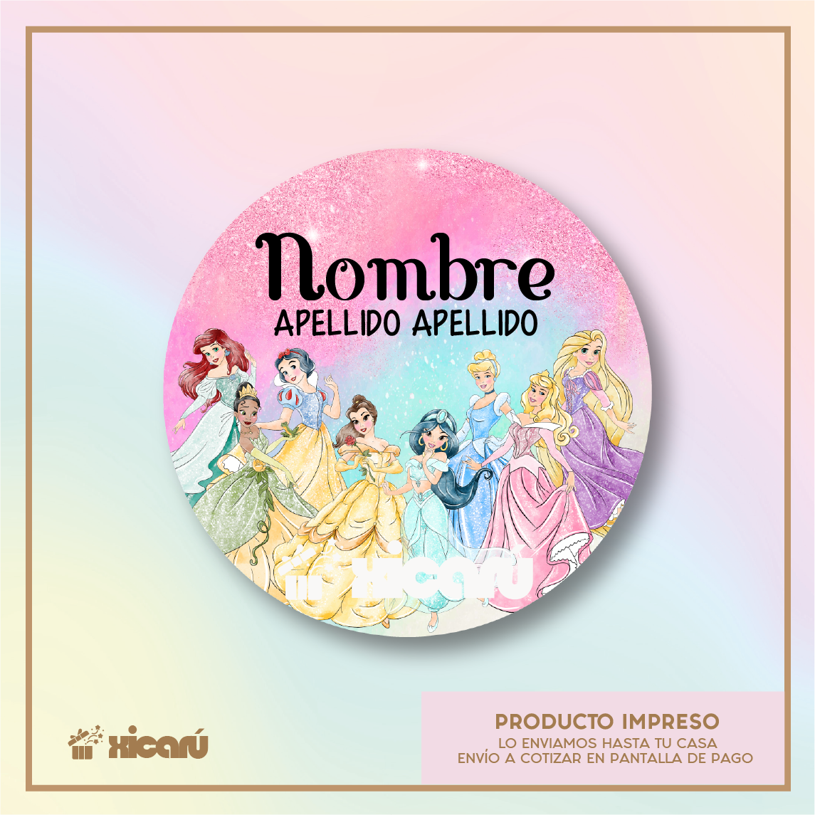 Sticker Personalizado: Princesas Acuarela