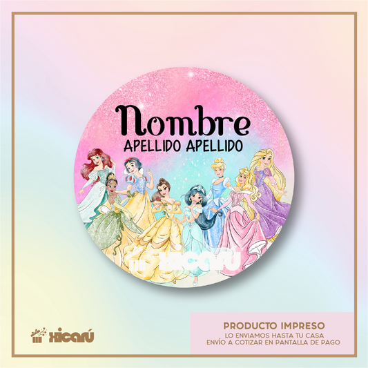 Sticker Personalizado: Princesas Acuarela