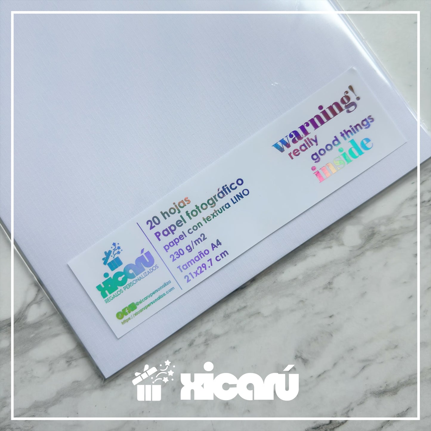 20 Hojas - Papel fotográfico Inkjet con textura Lino 230gr A4