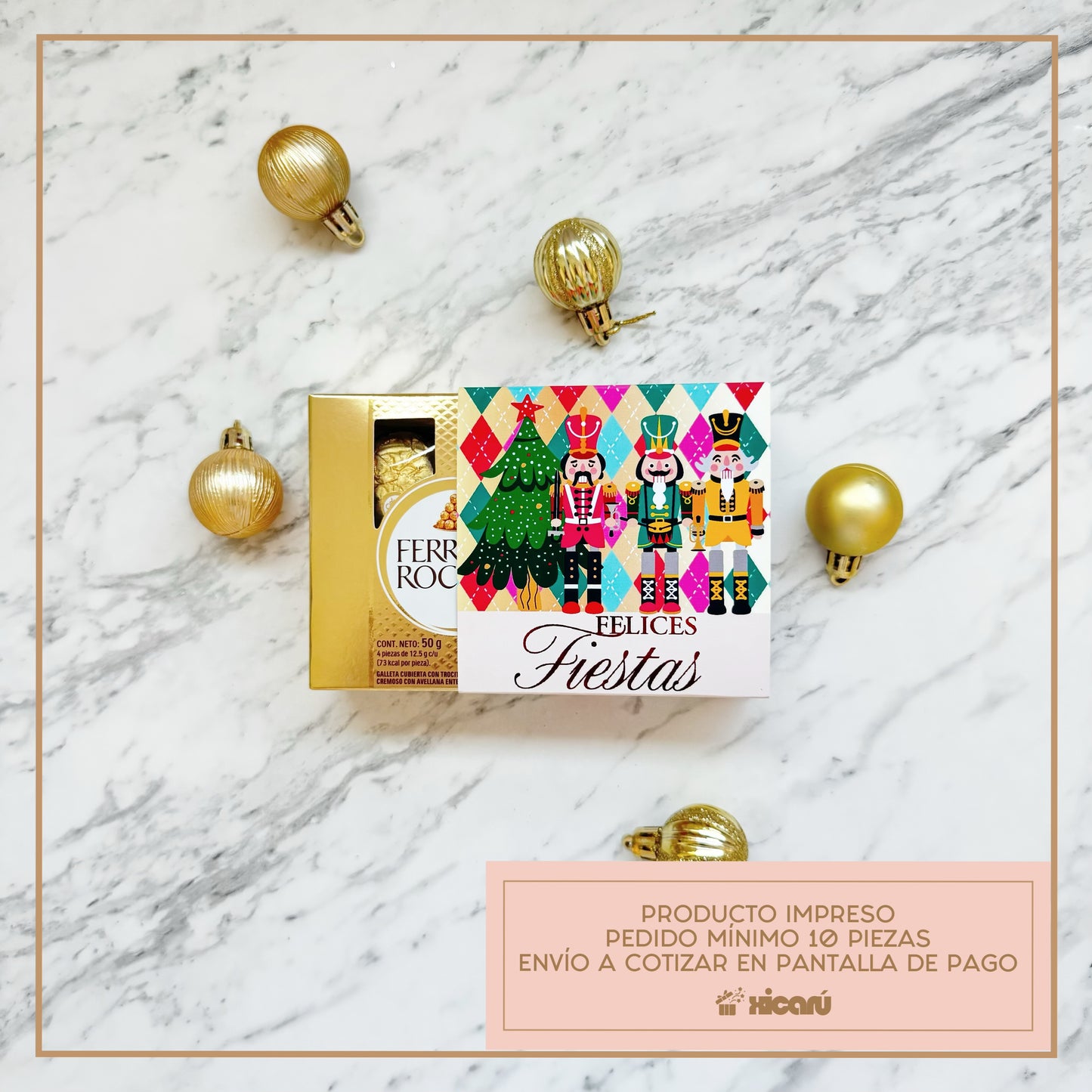 FUNDA Navidad para Ferrero de 4 piezas (No incluye chocolates)