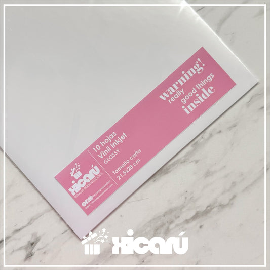 10 hojas - vinil inkjet Glossy Carta