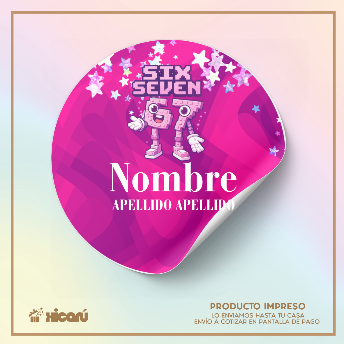 Sticker Personalizado: SixSeven Pink C