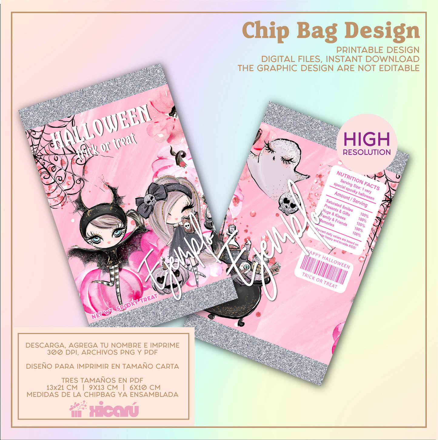 Halloween Chip bag: Halloween cuties, digital design