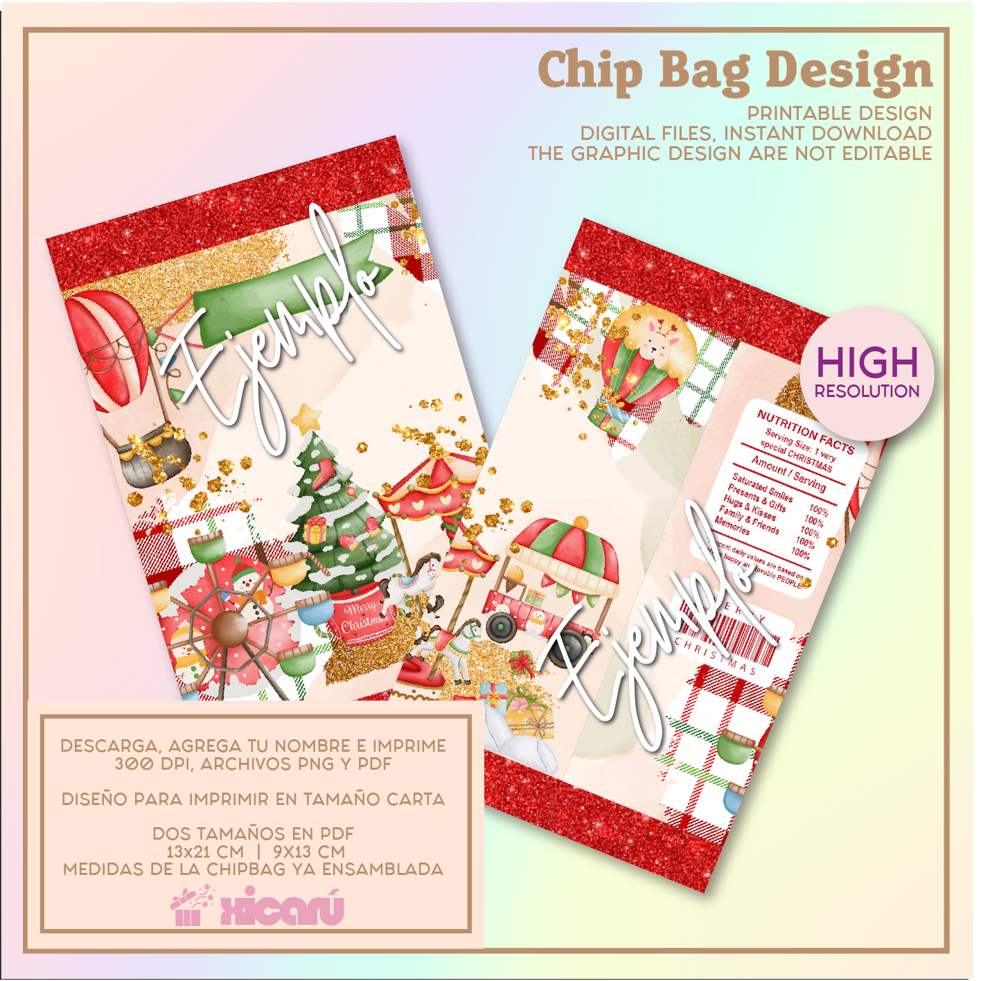 Bundle Xmas CHIP BAGS 2023, chip bags para imprimir