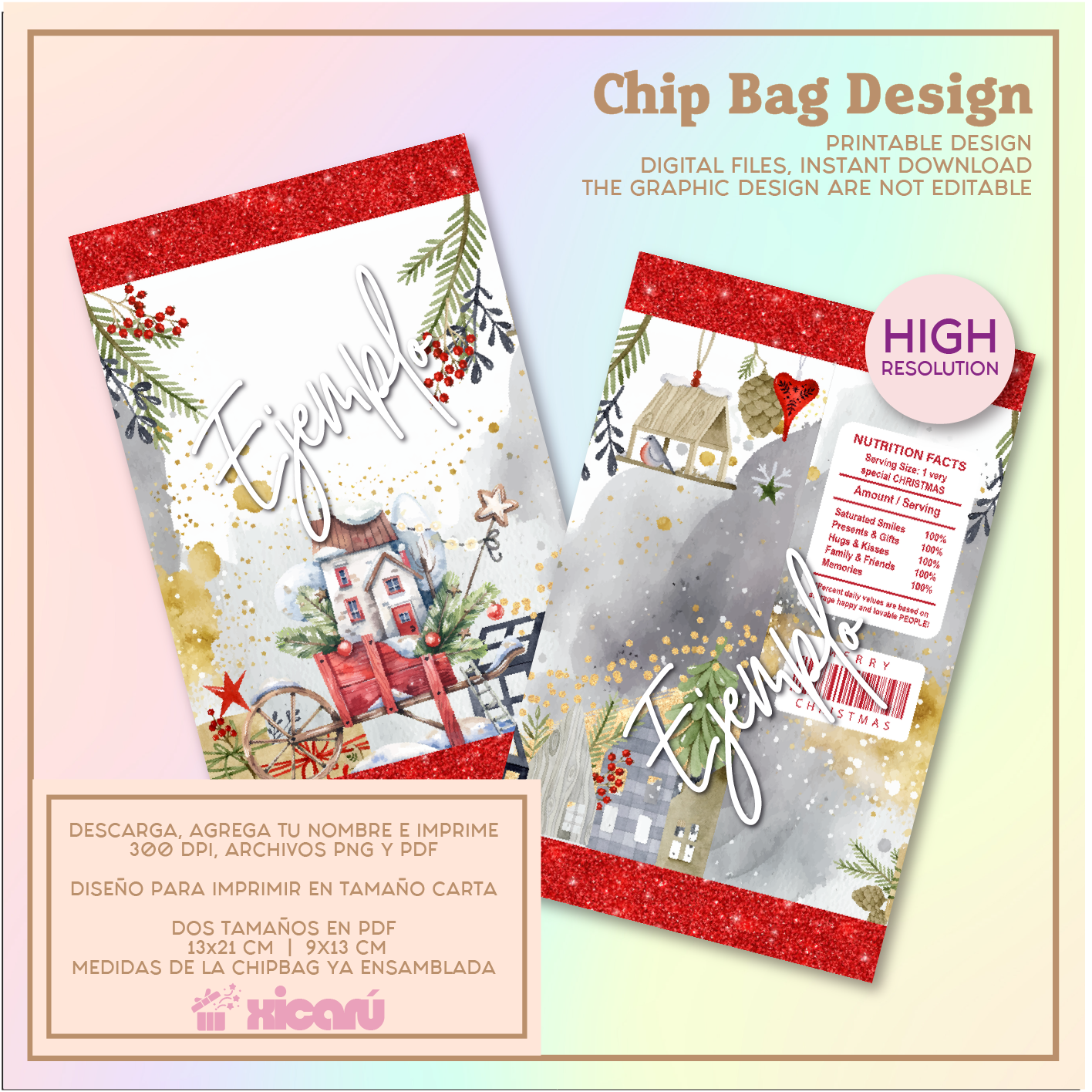 Vintage, Christmas Chip bag