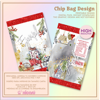 Bundle Xmas CHIP BAGS 2023, chip bags para imprimir