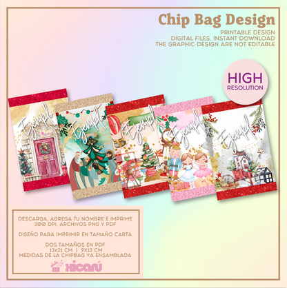 Bundle Xmas CHIP BAGS 2023, chip bags para imprimir