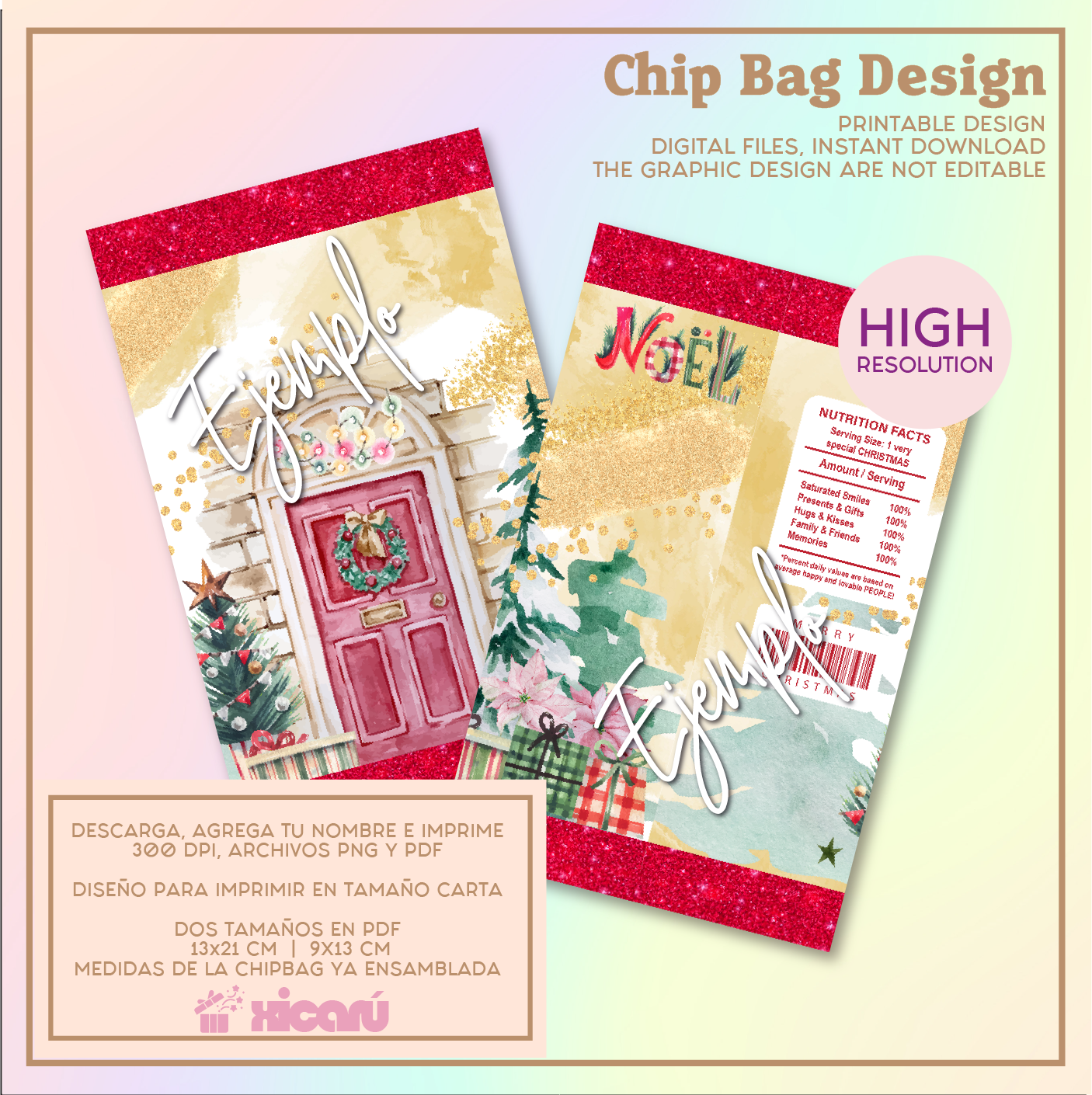 Bundle Xmas CHIP BAGS 2023, chip bags para imprimir