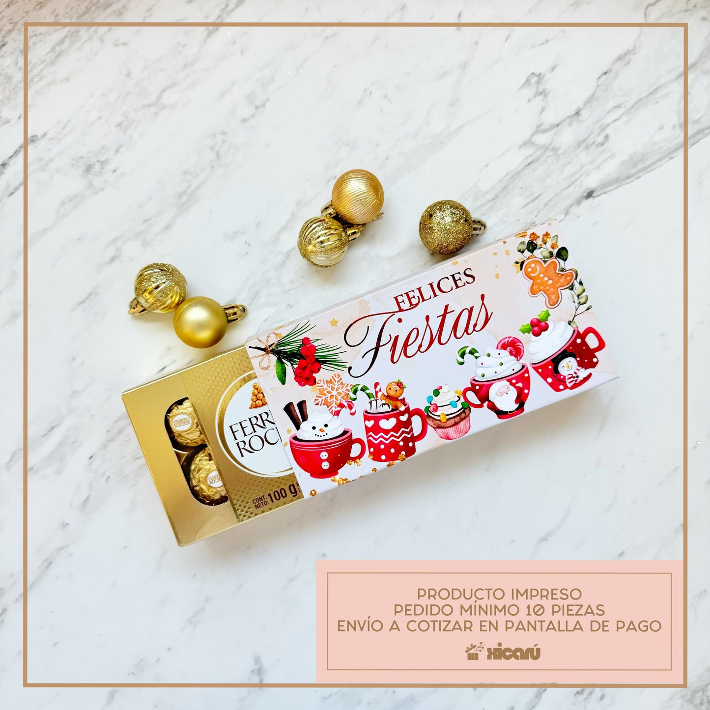 FUNDA Navidad para Ferrero de 10 piezas (No incluye chocolates)