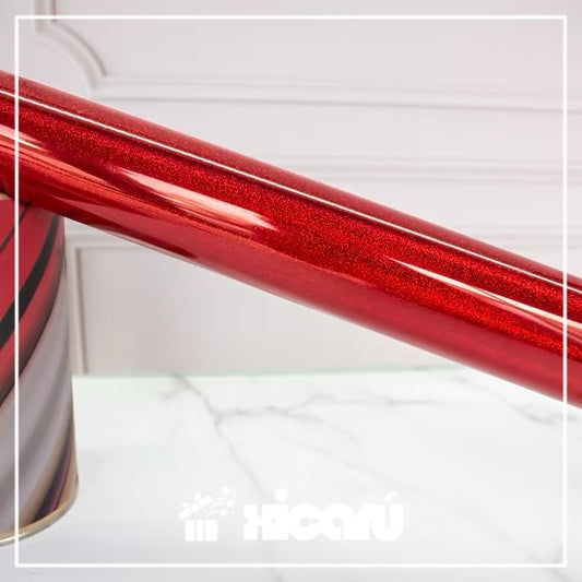 30 mts de Foil reactivo a tóner rojo GLITTER