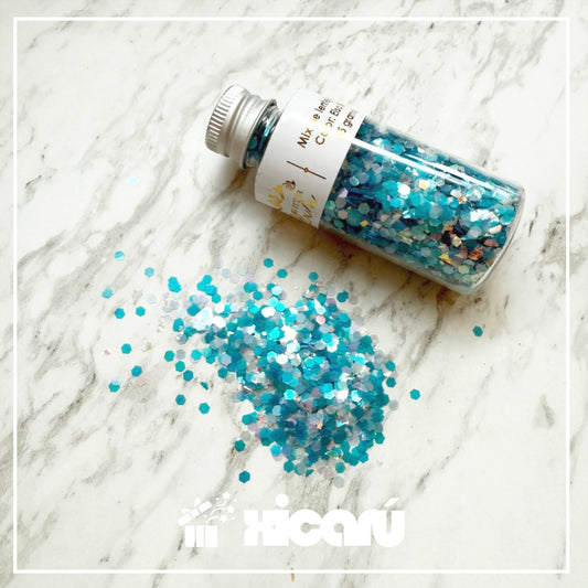 Mix de glitter Elsa blue