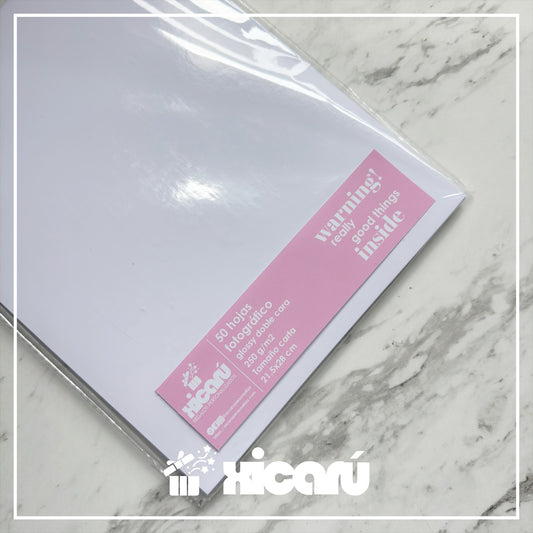 50 hojas - Papel fotográfico brillante (glossy) 200gr DOBLE CARA