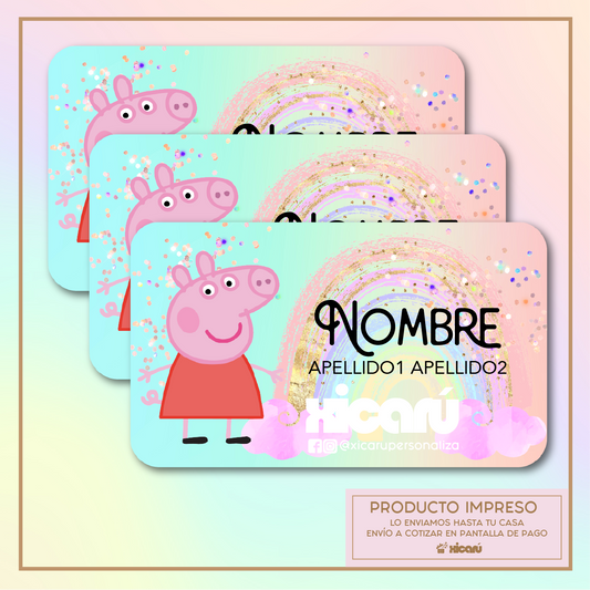 Sticker Personalizado: Peppa Pig Rainbow