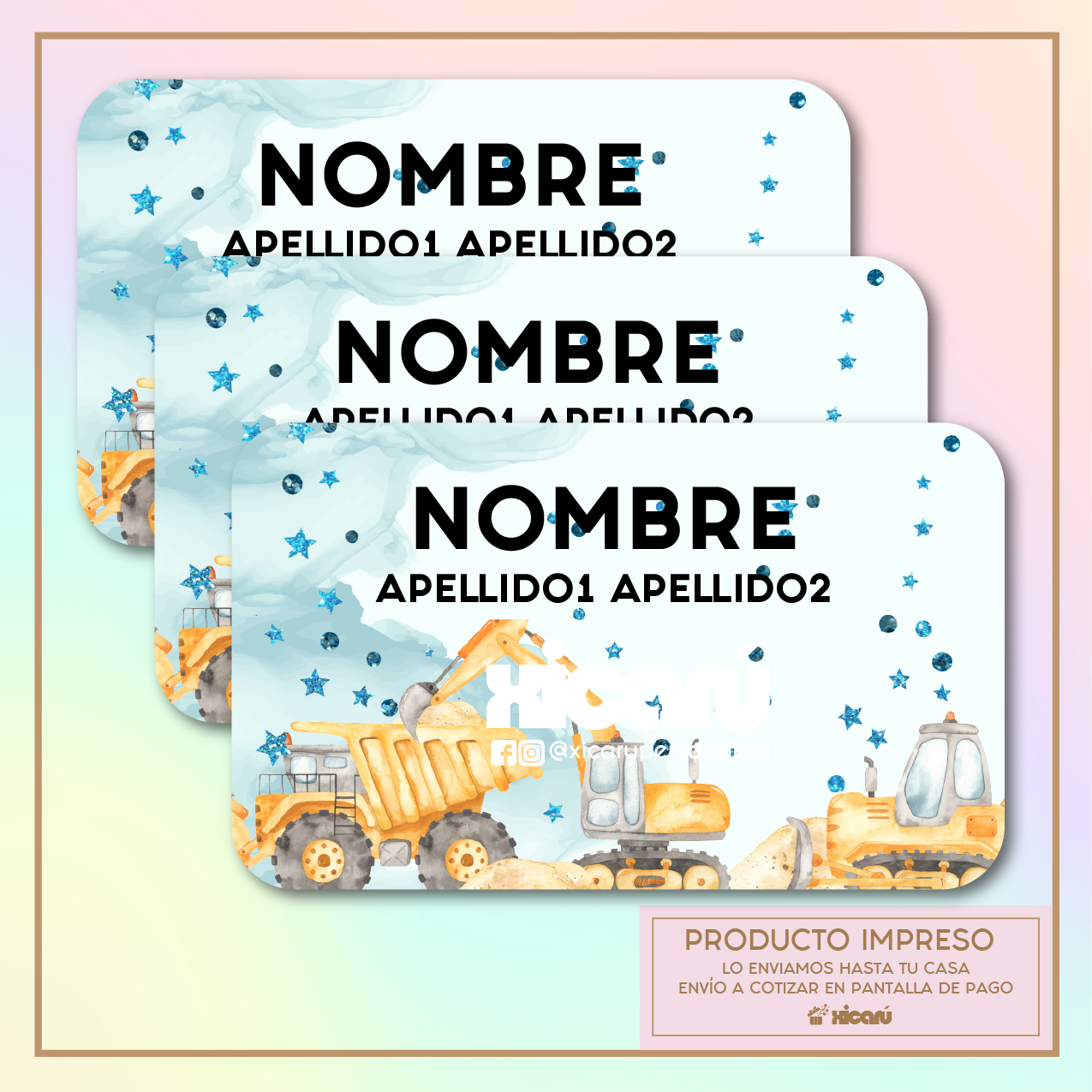 Sticker Personalizado: Camiones, Construcción