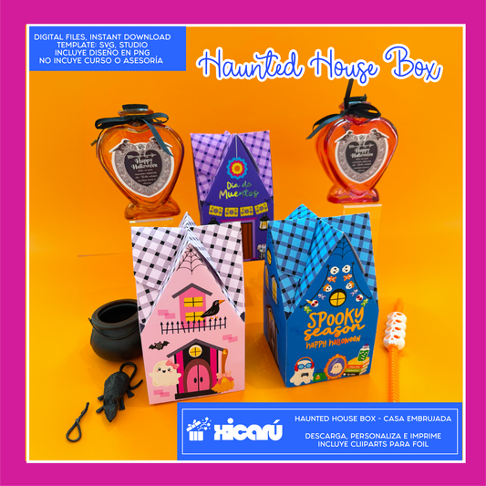 Template: Haunted house box - Casita Embrujada