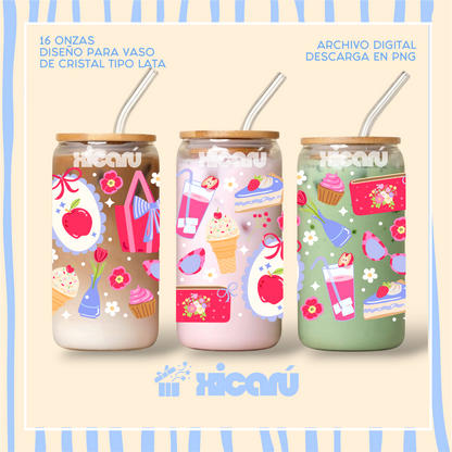 PNG Diseños para Vaso Tipo Lata 16oz - DTF UV