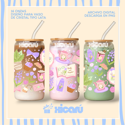 PNG Diseños para Vaso Tipo Lata 16oz - DTF UV