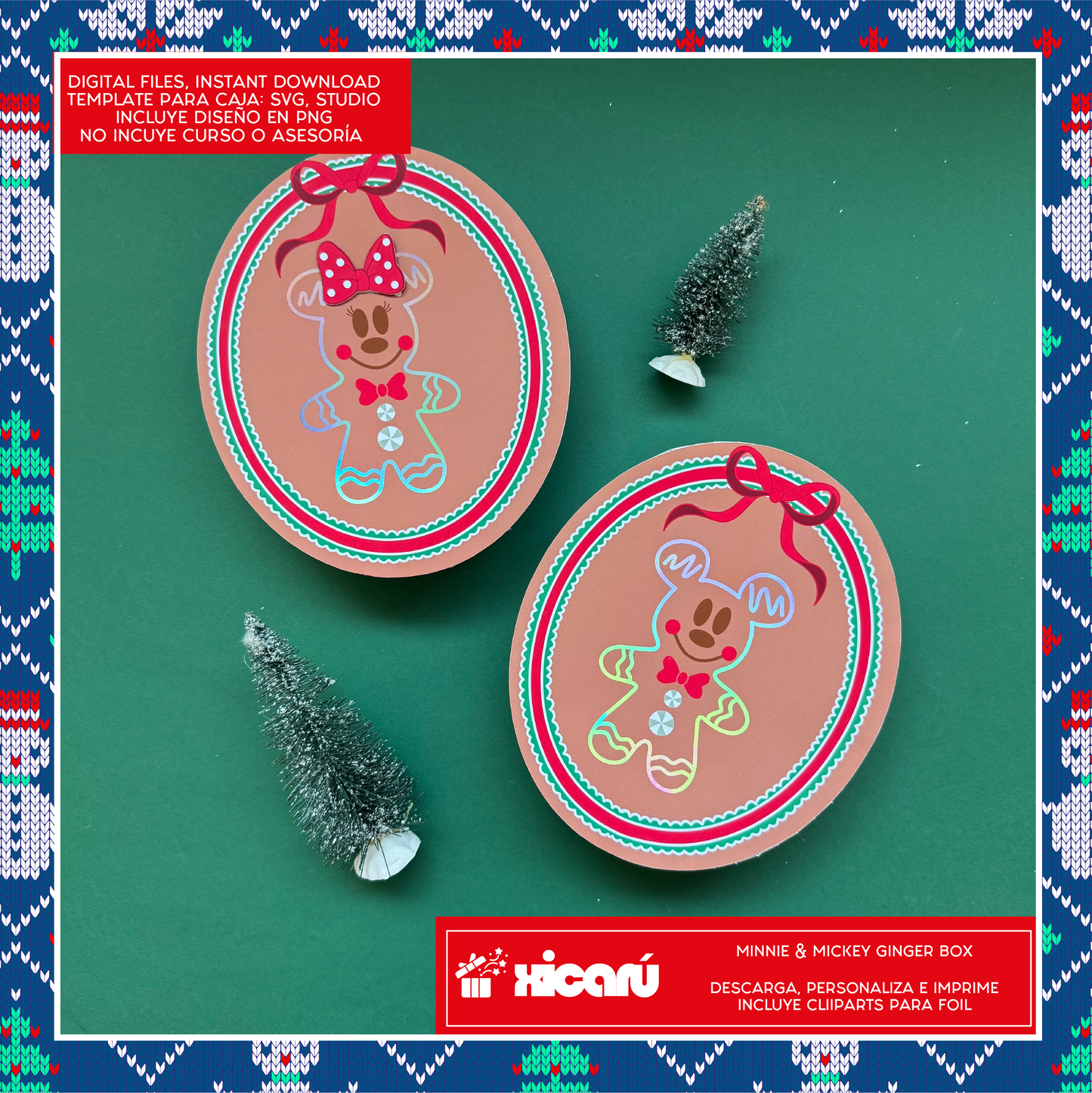 Template: Minnie & Mickey Ginger Box Xmas25