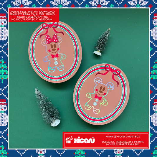 Template: Minnie & Mickey Ginger Box Xmas25