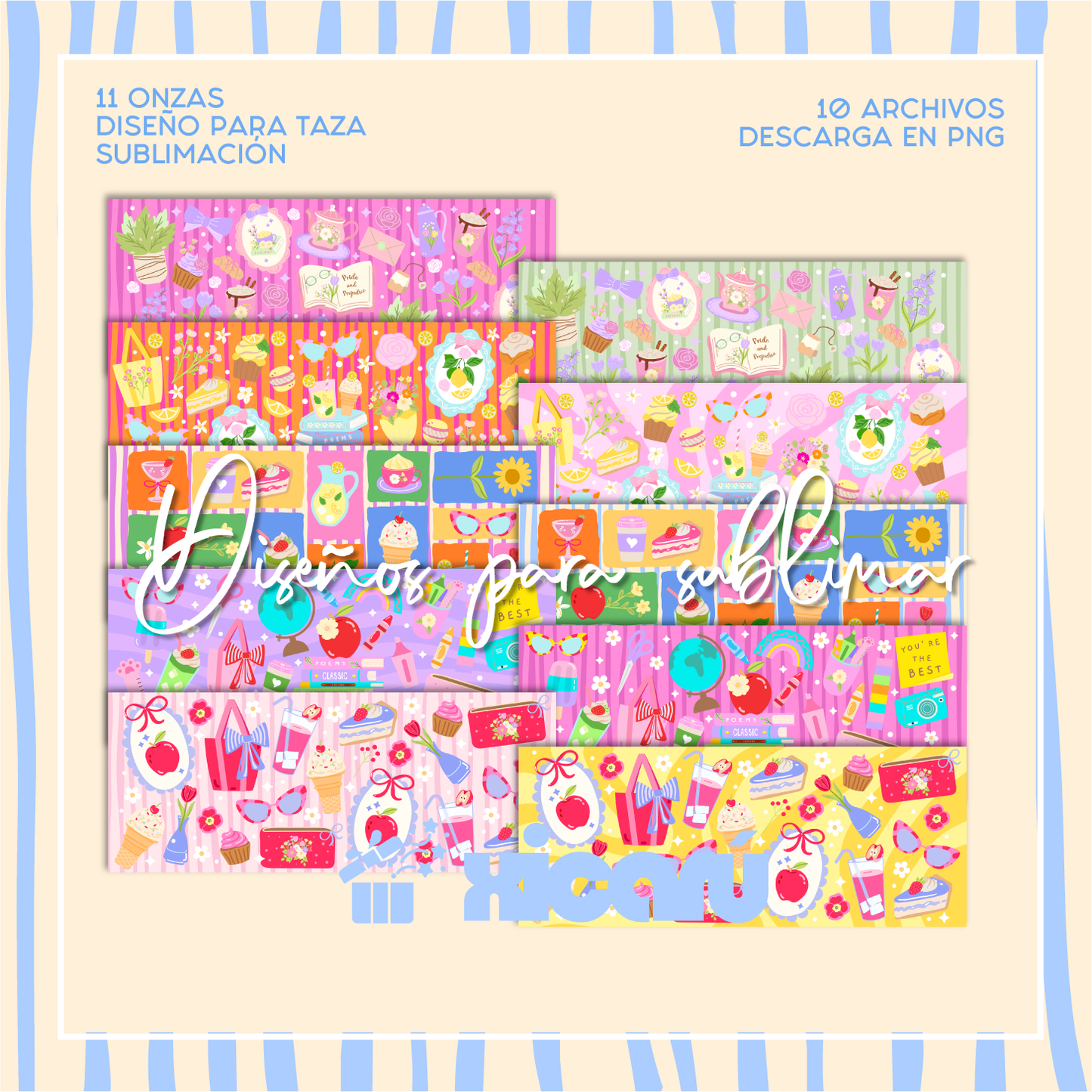 PNG Diseños para Sublimar Taza - 11oz