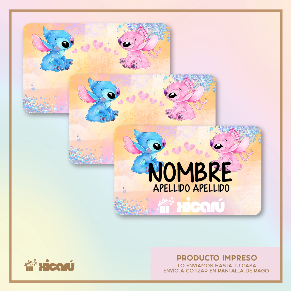 Sticker Angela Rosa Sticker Personalizado: Stitch y Angela – xicarupersonaliza