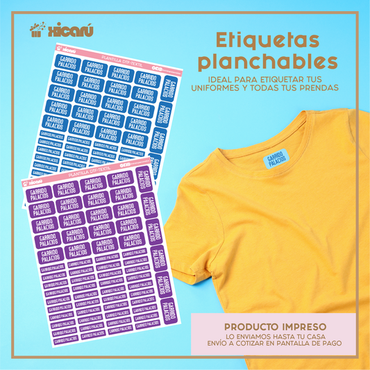 Etiqueta Textil Mixto: 66 piezas