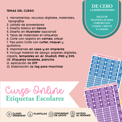 Curso de Etiquetas Escolares (Stickers)