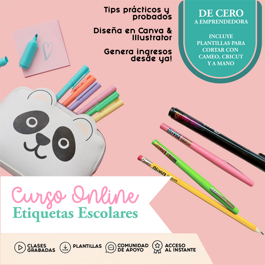 Curso de Etiquetas Escolares (Stickers)