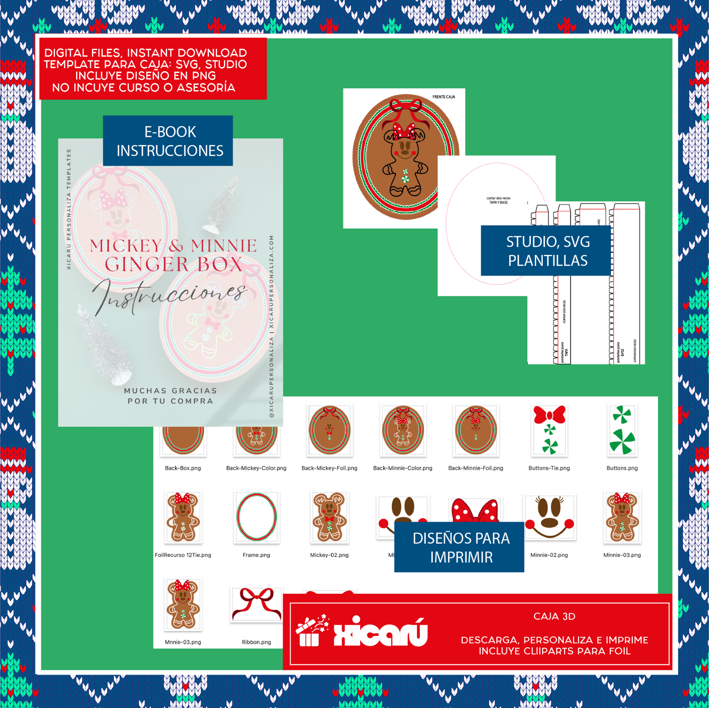 Template: Minnie & Mickey Ginger Box Xmas25