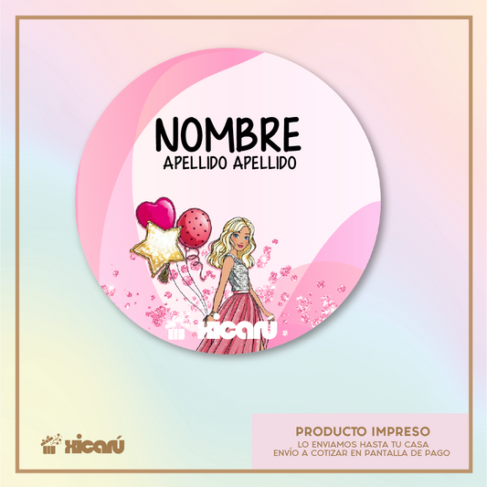 Sticker Personalizado: Barbie Balloon