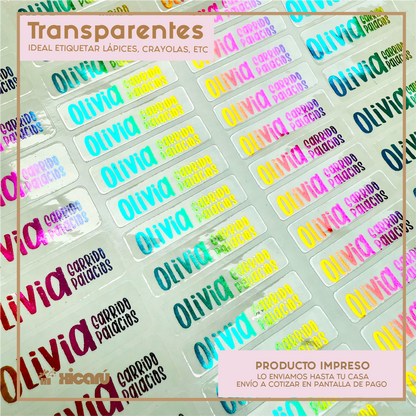 Sticker Mini Transparente: 4x1 (84 piezas)