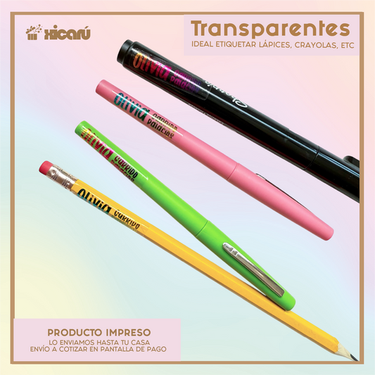 Sticker Mini Transparente: 4x1 (84 piezas)
